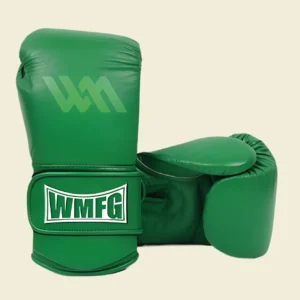 Green Vortex Elite boxing gloves with WMFG logo for training and sparring.