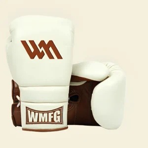 Warya Ghost Striker boxing gloves white and brown premium training gloves for boxing and MMA.