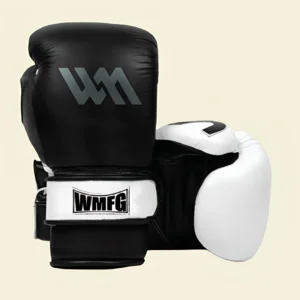 Warya Iron Pro Groin Guard black and white professional boxing protective gear.
